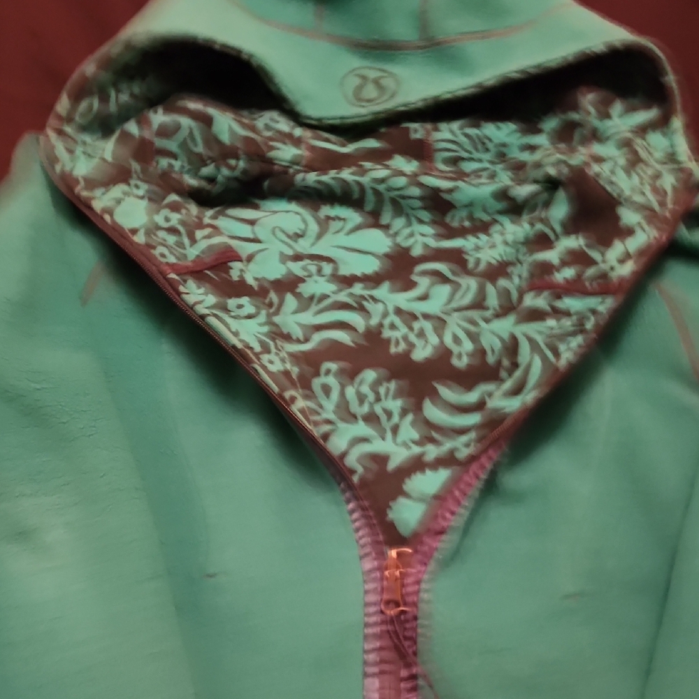 Lululemon Y2K Reversible Floral Full Zip Scuba Hoodie Sz 10 - Picture 6 of 6